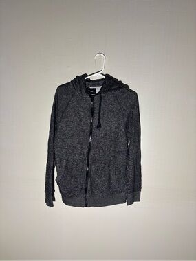 BDG Men's Dark Charcoal Zip-Up Hoodie Sweater